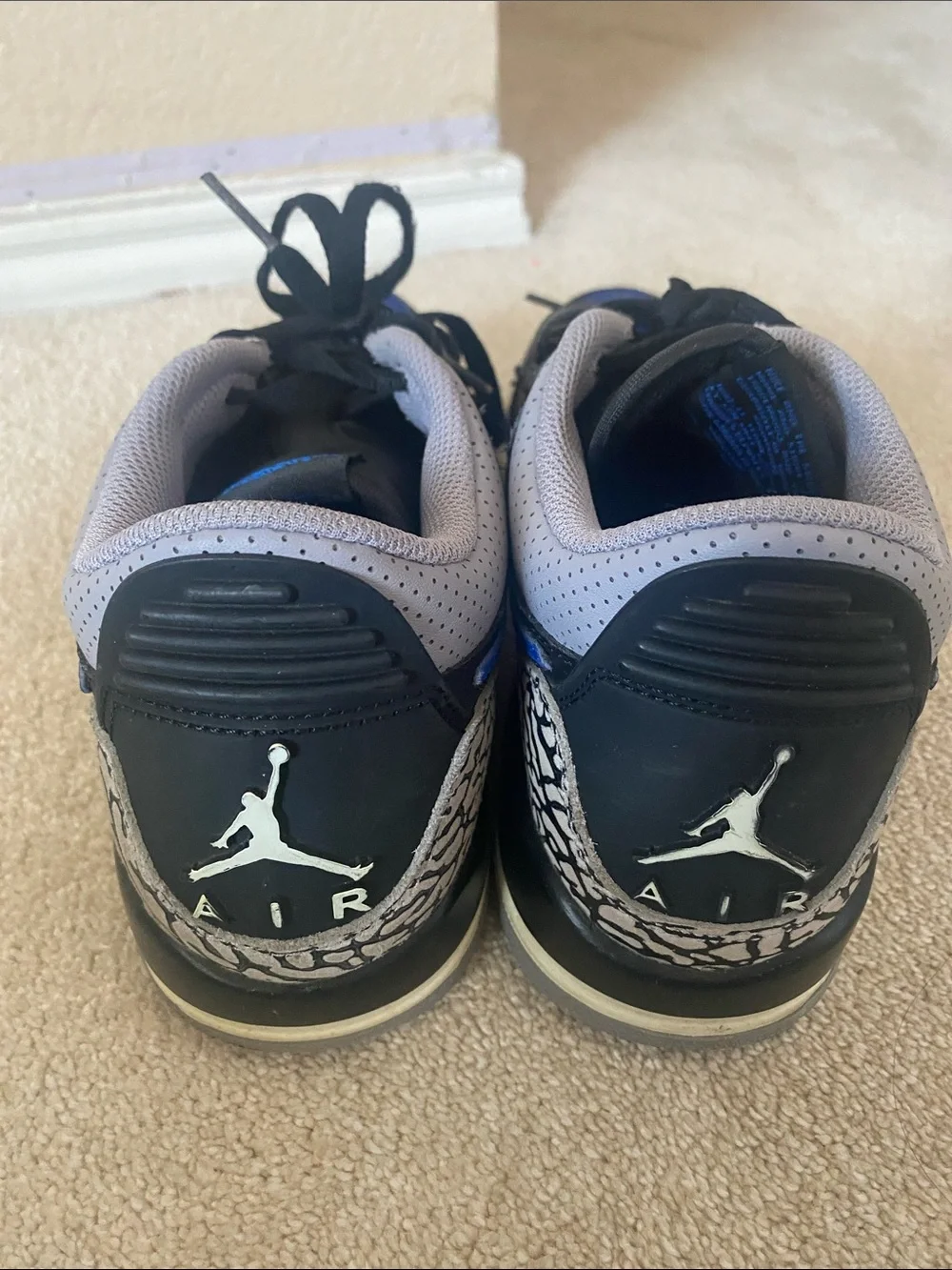 Nike Kids Black & Blue Low-Top Sneakers with Elephant Print